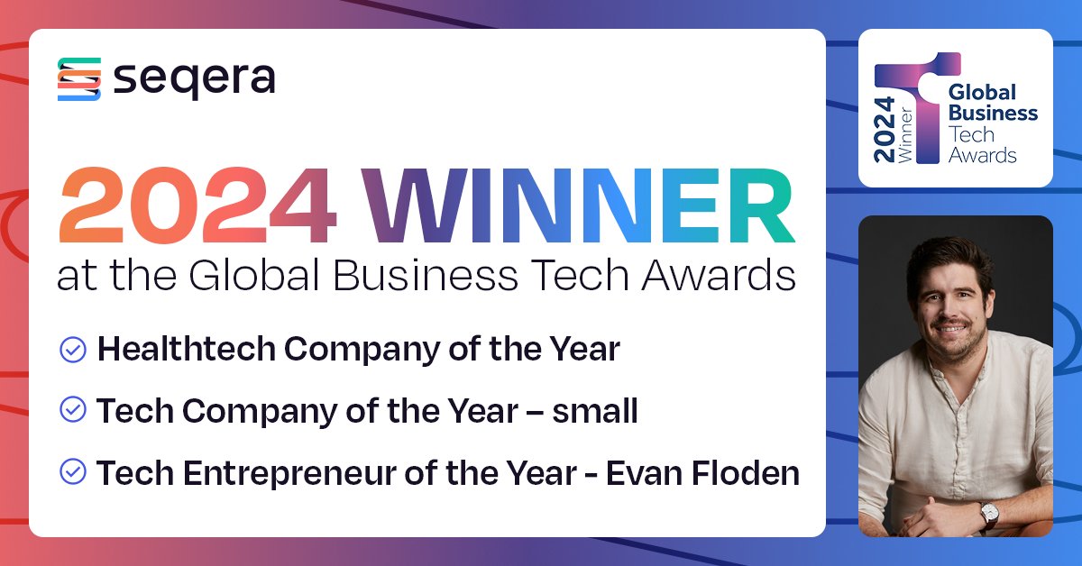 SeqeraLabs's tweet image. Excited to share Seqera&apos;s triple win at #GlobalBizTechAwards🏆 

We&apos;re proud to advance healthcare through tech and this is a testament to our team&apos;s hard work. 
And congrats to @EvanFloden, named Tech Entrepreneur of the Year!🌟 
Thanks Seqerans and community for your support💪