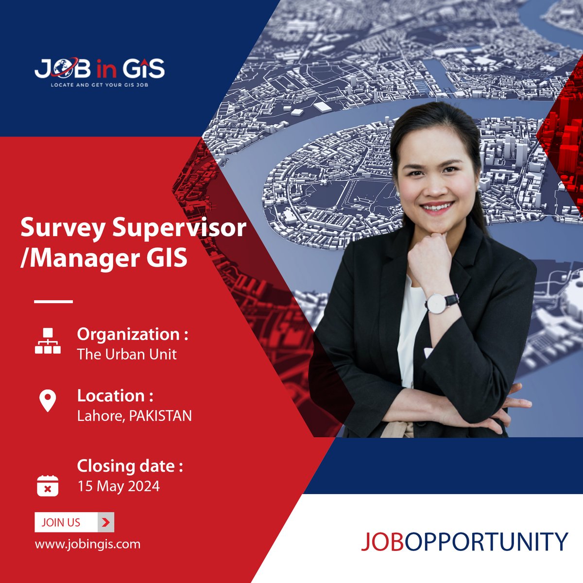 #jobingis : The Urban Unit is recruiting a Survey Supervisor/Manager GIS
📍 : #Lahore #Pakistan 

Apply here 👉 : jobingis.com/jobs/survey-su…

#Jobs #mapping #GIS #geospatial #remotesensing #gisjobs #Geography #cartography