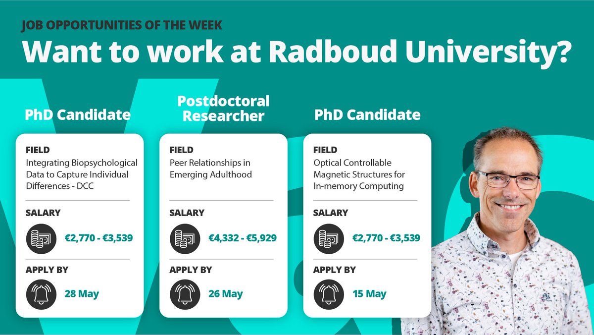 😎Do you have some time on your hands this weekend? Check our #job offers at ru.nl/en/working-at/…