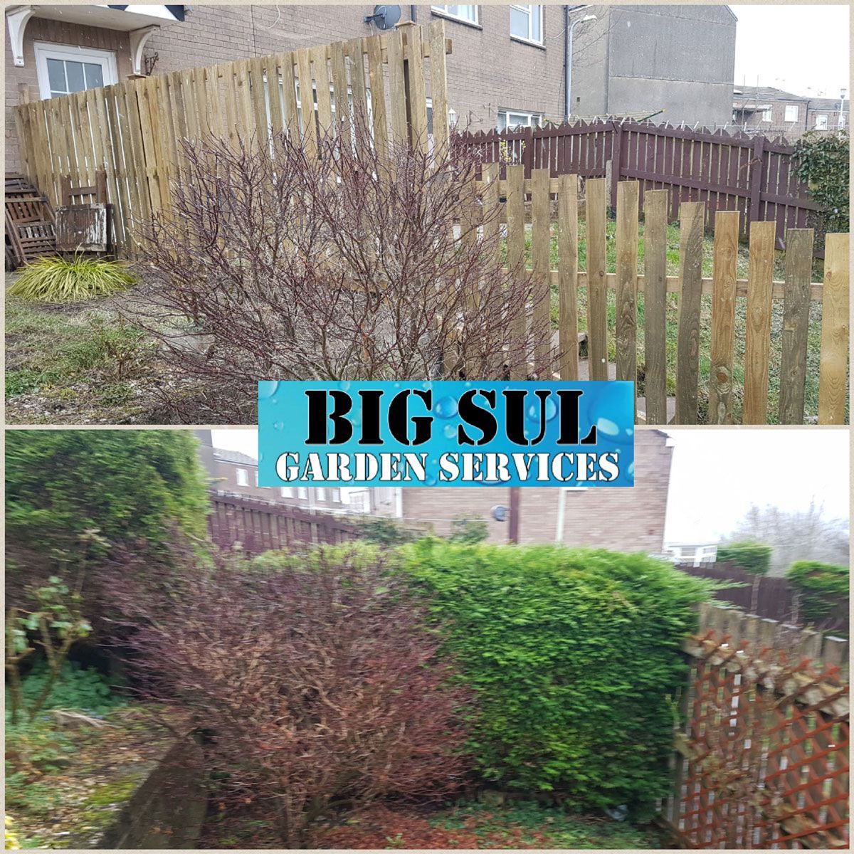 Hedge removed for this customer and new fencing installed around the property