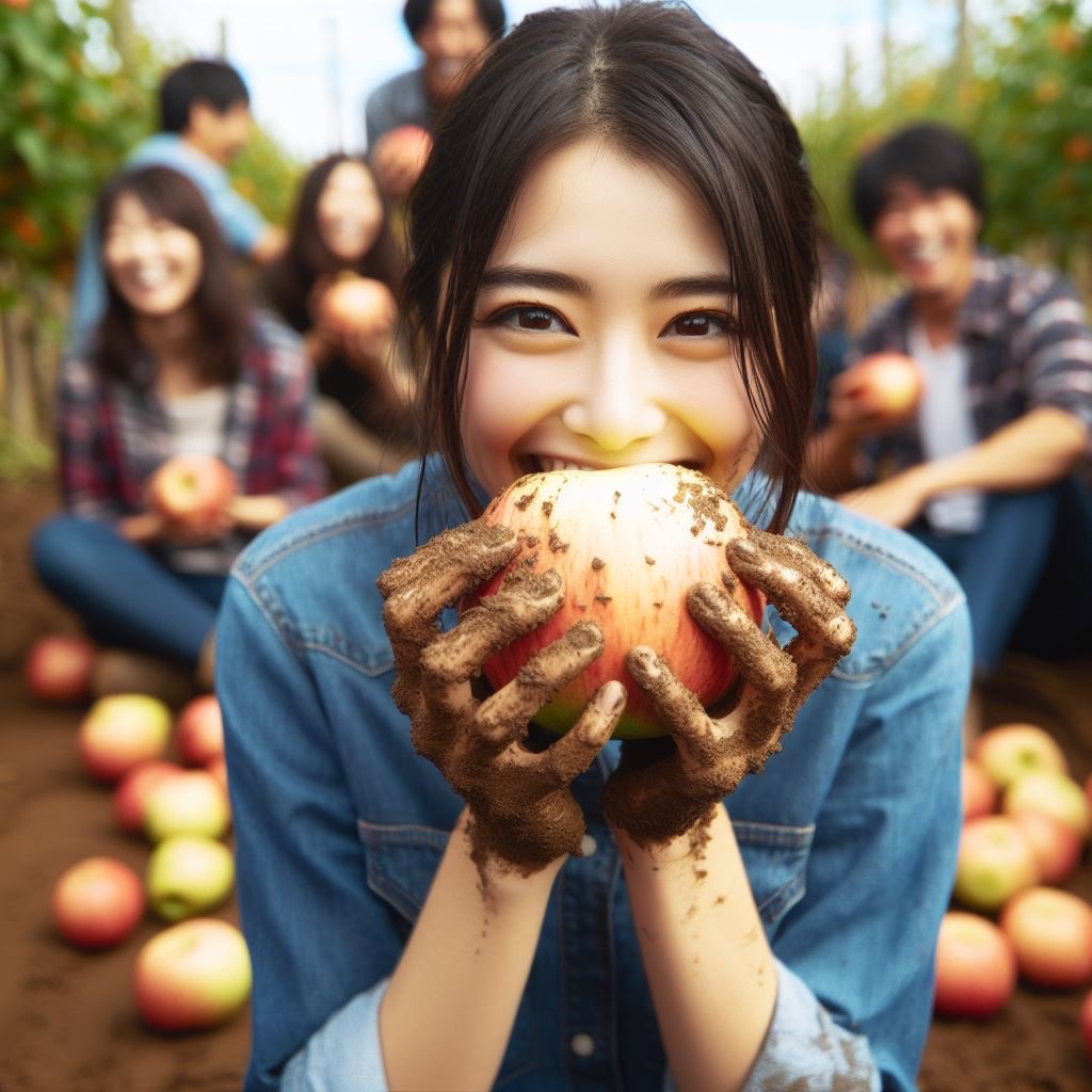 「無農薬だから皮ごと食べても安心！」