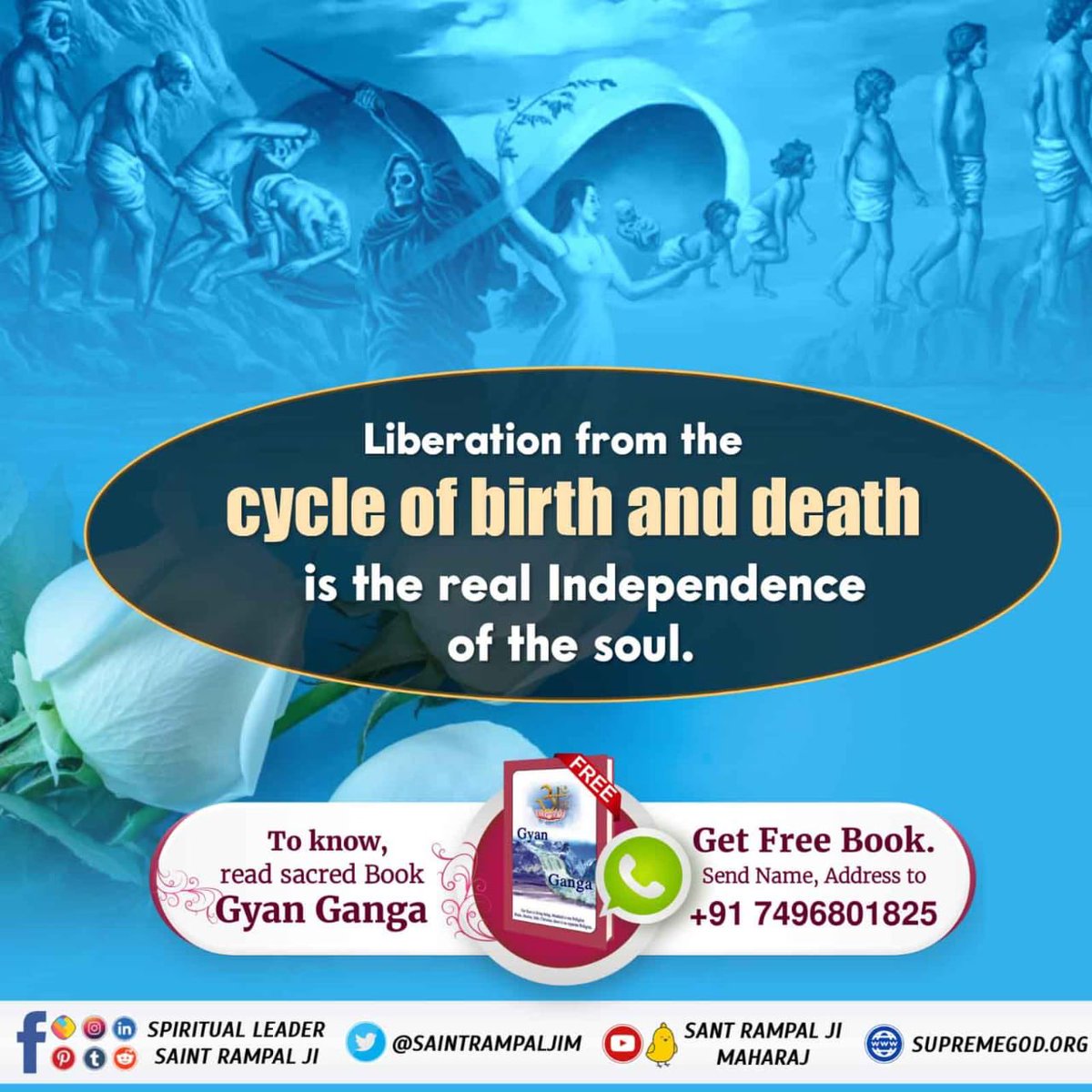 #GodMorningFriday Liberation from the Cycle of birth and death is the real Independence of the soul. To know more must read the previous book 'Gyan Ganga'' Visit Saint Rampal Ji Maharaj YouTube Channel for More Information #fridaymorning
