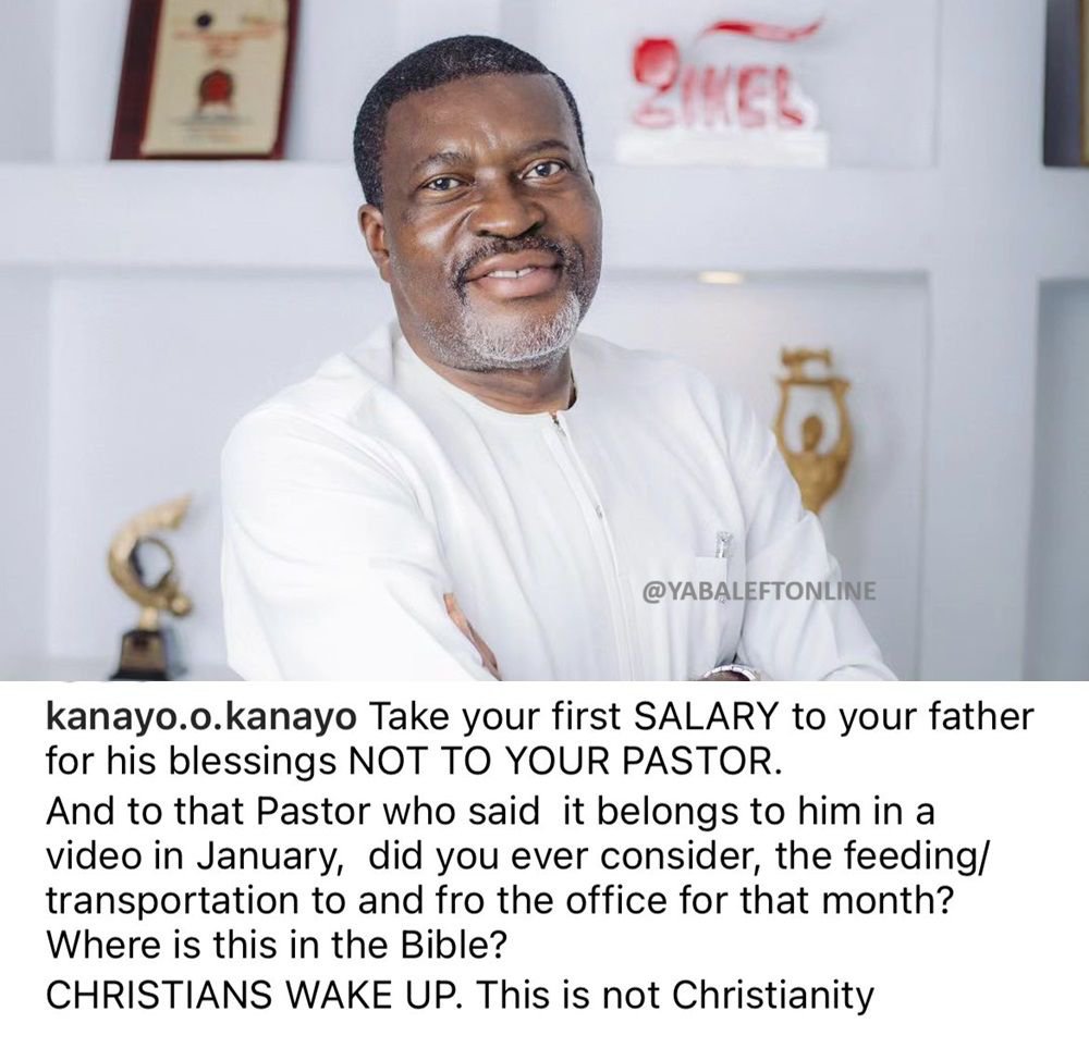 yabaleftonline's tweet photo. "Take your first salary to your father for blessings, not your pastor" - Actor Kanayo O. Kanayo.

Thoughts? https://t.co/gdpLhghJYT