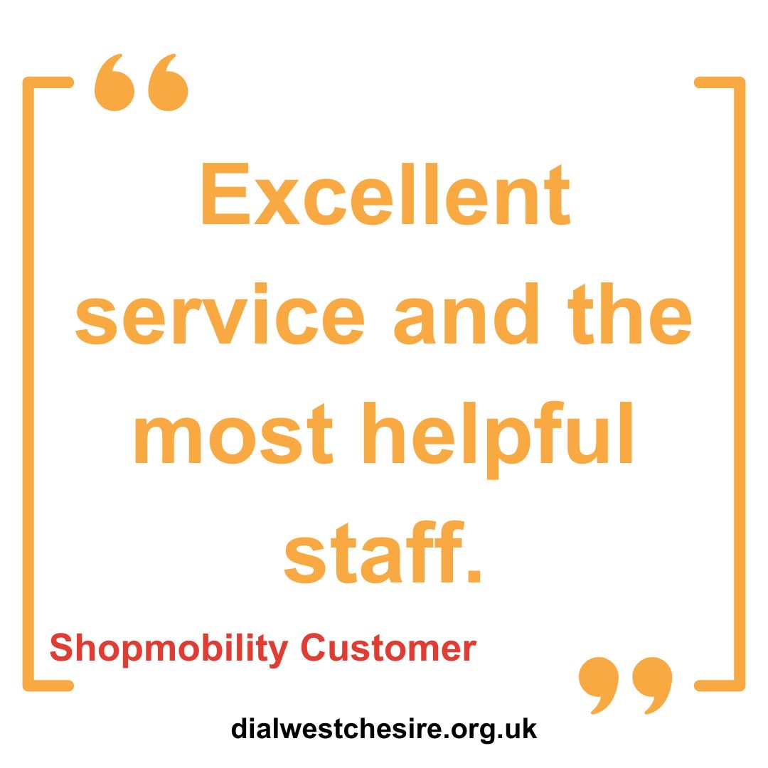 Our staff always do their utmost to deliver the best service and we are so glad to hear they are appreciated. 🧡

#DisabilityRights #WelfareBenefits #Disability #IndependentLiving #Mobility #Chester #ShopmobilityUK @ShitChester @ChesterVol @ChesterTweets @ShopmobilityUK