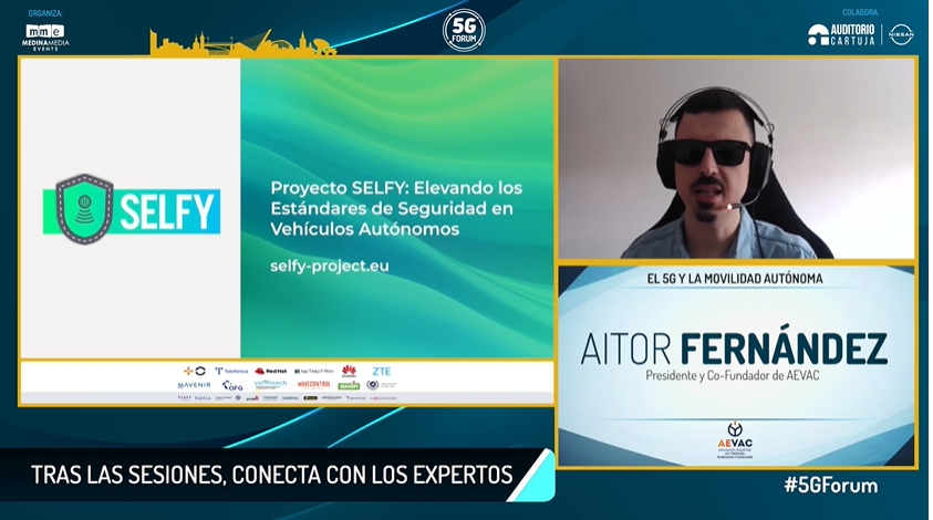 🆕#SELFY partner from @Aevacmovilidad presented our project at @5G_FORUM today! The presentation focused on the challenges ahead for the deployment of #CCAM and SELFY’s contribution to ensure a cybersecure and resilient #mobility 👉 selfy-project.eu/selfy-partner-…