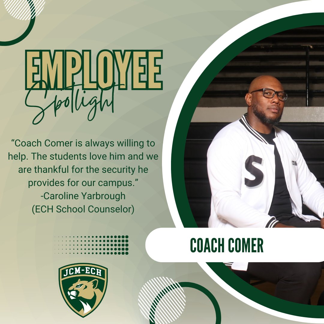 This week’s #EmployeeSpotlight goes out to one of our Safety Specialists—Coach Comer! We are thankful for the ways you connect with our students and keep them safe! #ECHfamily #BestInTheWest