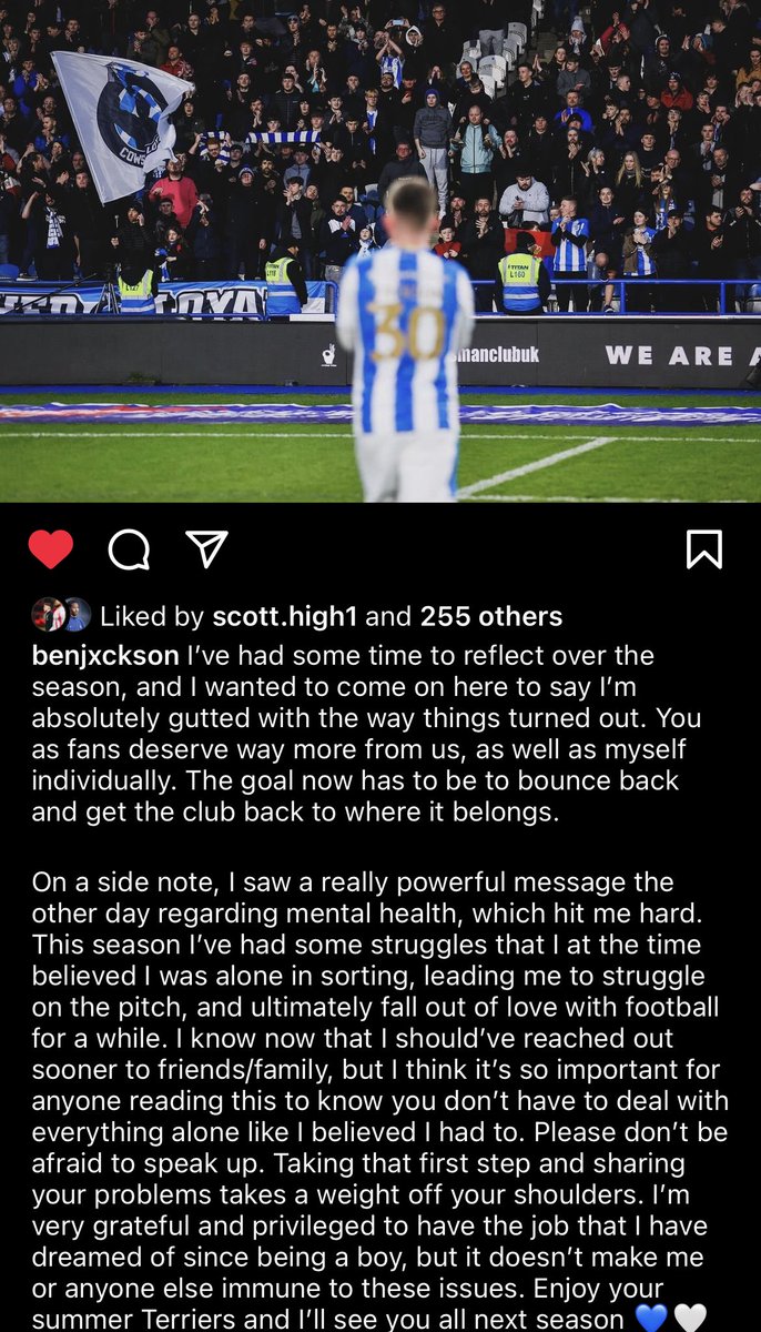 HTAFC_STATTO's tweet photo. All behind you @benjxckson 👊 https://t.co/TtQOp32Epd
