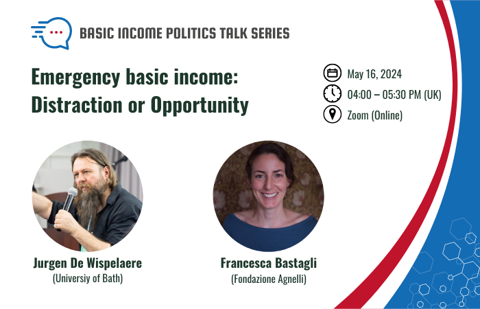 Once again this month what looks to be a fabulous talk will be taking place on the very topical Emergency Basic Income.

This is not one you want to miss!

As per usual further details can be found here!
fribis.uni-freiburg.de/event/politics…
