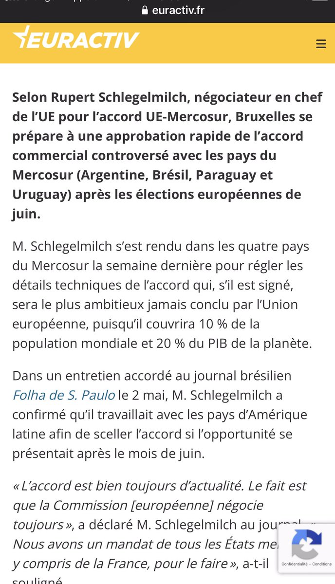 La Commission Européenne va mettre en place l’accord avec le Mercosur … juste après les élections ! ✅Avant les élections et avec les manifestations d’agriculteurs disent-ils, ce n’est pas le moment ! Votez contre les traîtres pro UE aux élections. Cc @coordinationrur…