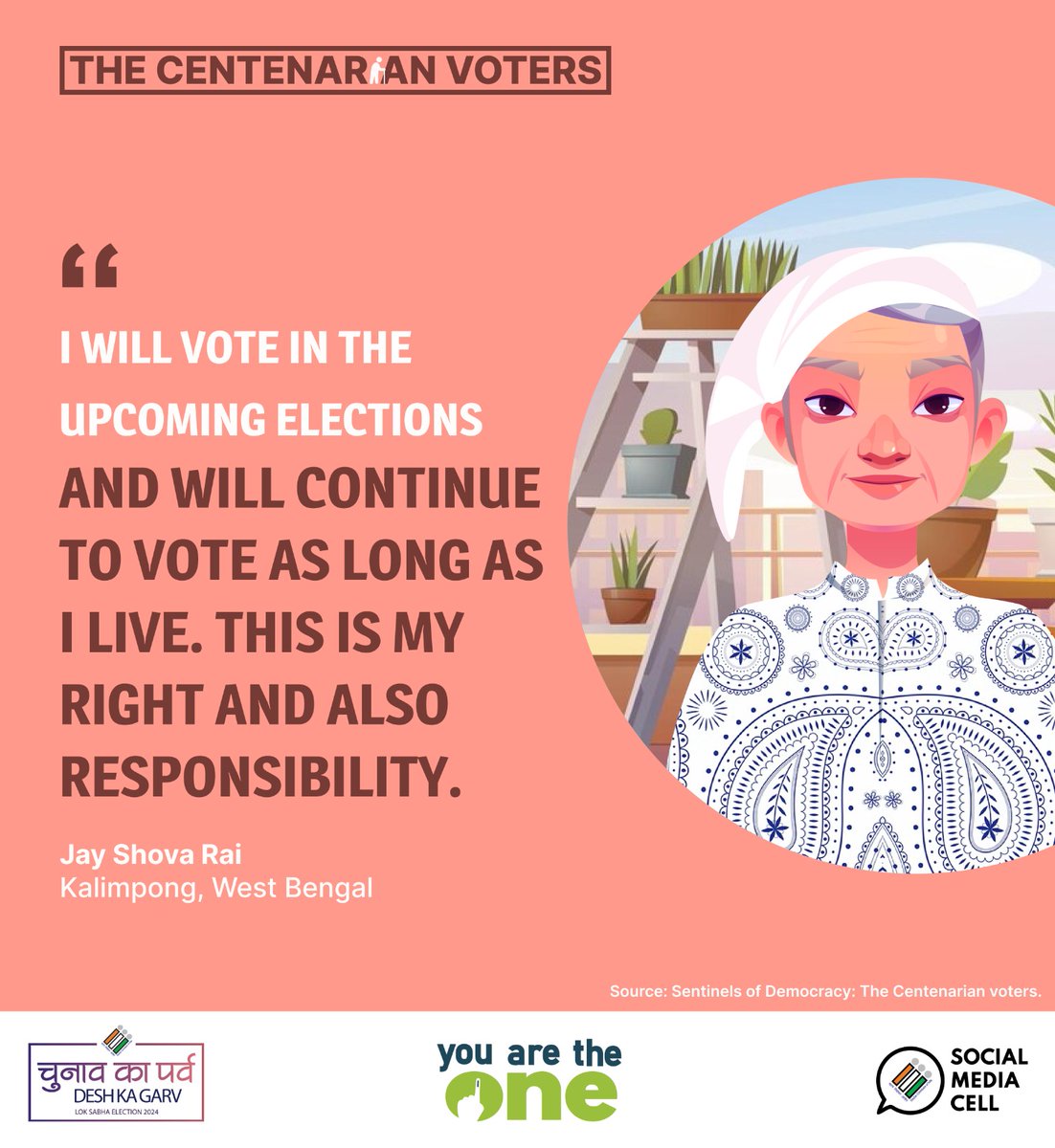 The Centenarian Voter Series: Meet Jay Shova Rai, aged 104, who exercised her right to vote and expressed her feeling of Voting. #YouAreTheOne #ChunavKaParv #DeshKaGarv #GeneralElections2024