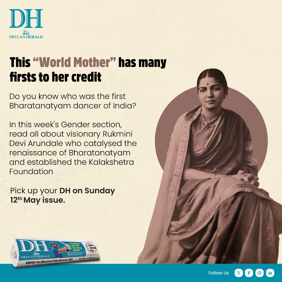Do you know who was the first Bharatanatyam dancer of India or the first woman in Indian history to be nominated as a member of the Rajya Sabha? In this week's Gender section, read all about theosophist, and animal rights activist Rukmini Devi Arundale who catalysed the