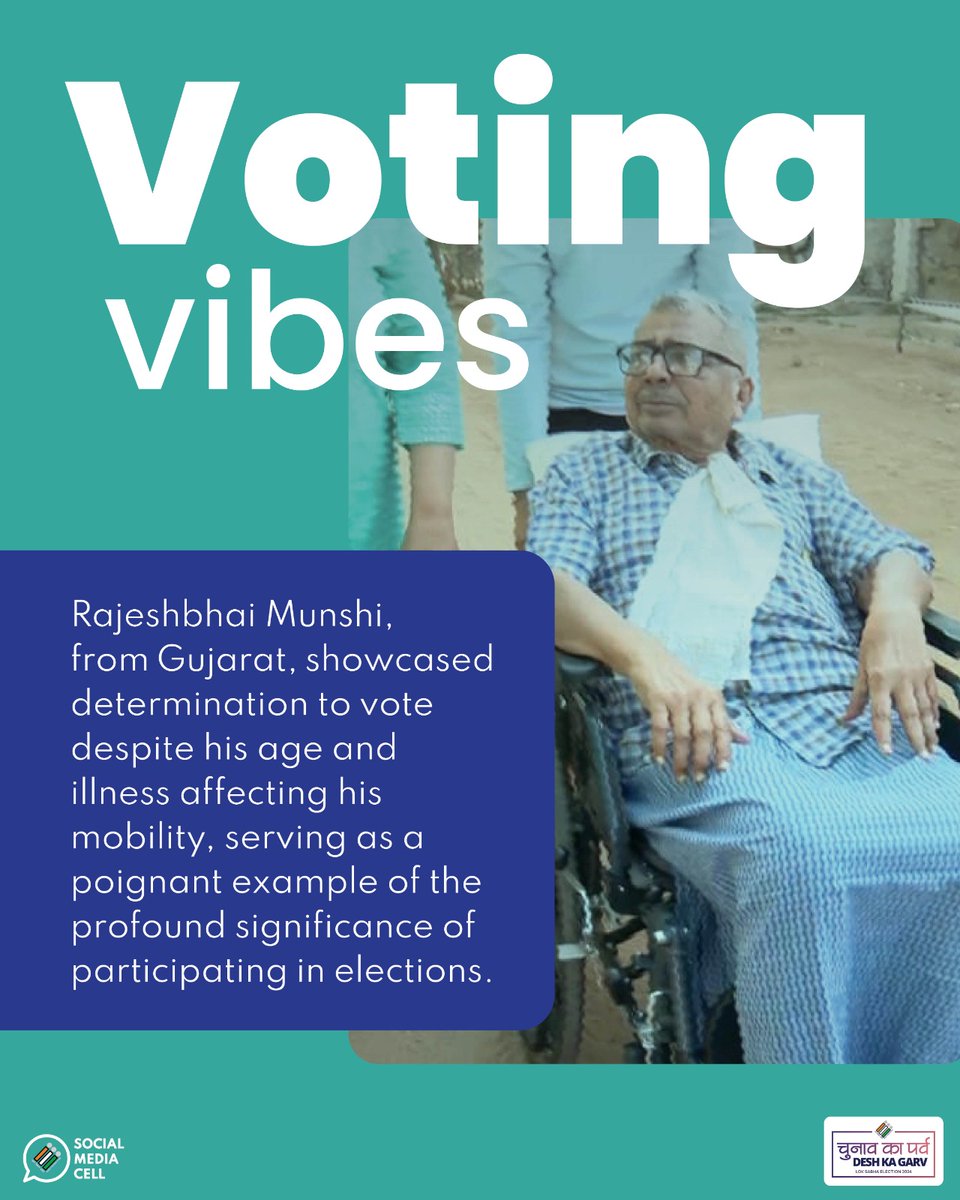 From the heart of Gujarat, Rajeshbhai Munshi's journey to the polls shines as a beacon of hope for democracy. #YouAreTheOne #ChunavKaParv #DeshKaGarv #Elections2024 #IVote4Sure #VotingVibes