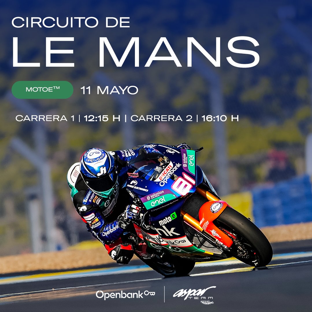 ¡Hola, Le Mans! 👋 Nuestros pilotos del #OpenbankAsparTeam, @jorditorres81 y @Kevin_Zannoni, están listos para darlo todo este fin de semana en el #FrenchGP. ¡Buena suerte equipo @asparteam!
