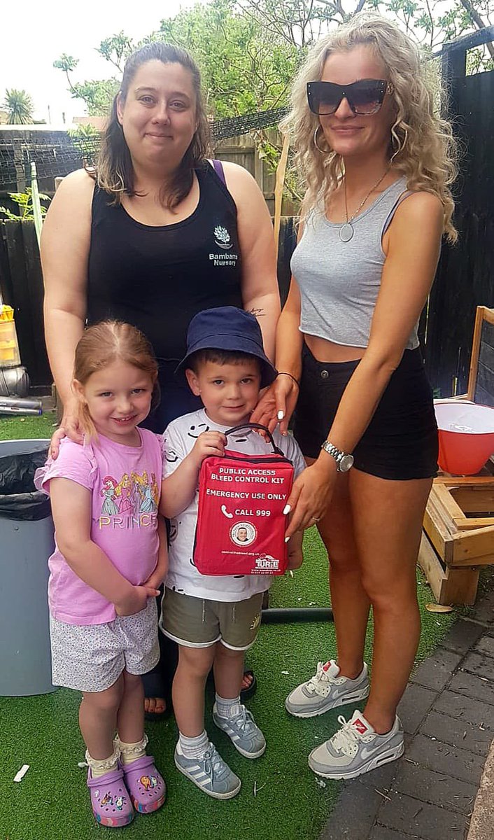 Holly Baird out today donating kits around Birmingham 🩸 Bam Bams pre school and nursery, Sheldon, Birmingham. ❤️ They now have a Daniel Baird bleed control kit on site and it has of course been registered with WMAS 👏 @lynnebaird8 @TheDanielBaird1 @hollybaird_x @BrumPolice