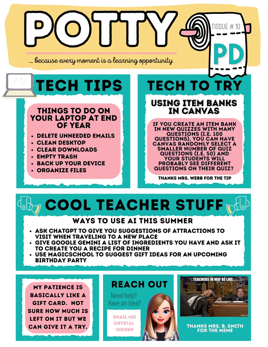 The last 'tissue' of #PottyPD is up.  #edtech #edtechcoach