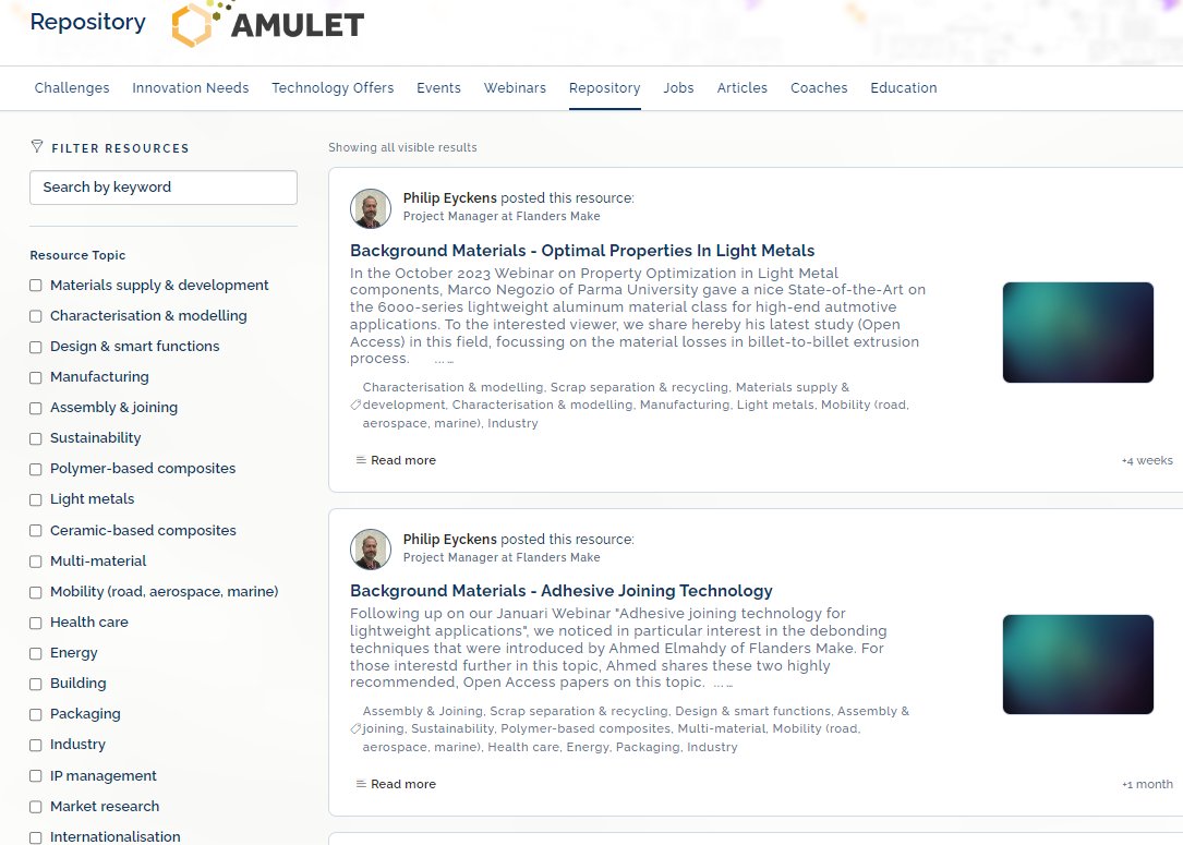 🎉
AMULET H2020 has so far organised around 13 webinars with more than 500 participants!
ELCA supports the educational activities in the project.
You can benefit from an extra dose of knowledge!
💻 elca.innogetcloud.com/repository
#INNOSUP #EISMEA #ECCP #Cluster_EU
