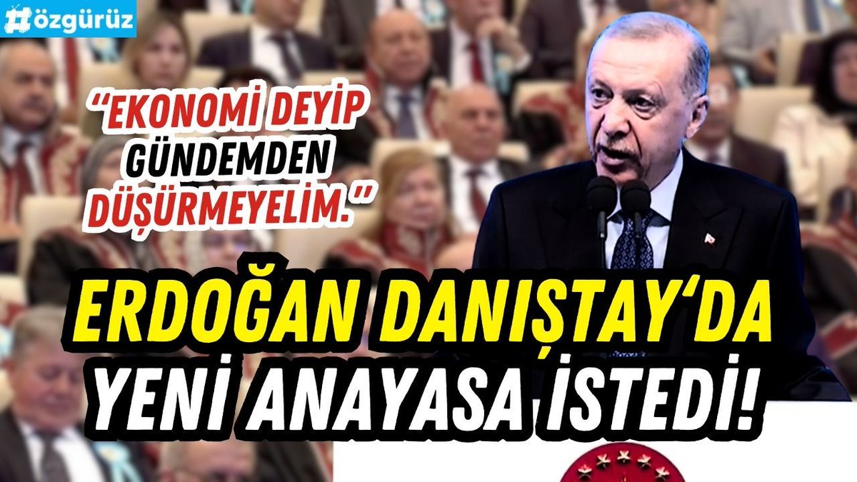 Erdoğan Danıştay töreninde Yeni Anayasa istedi: EKONOMİYİ ÖNE SÜREREK GÜNDEMDEN DÜŞÜRMEYELİM! youtu.be/tH3M5MgmHJo