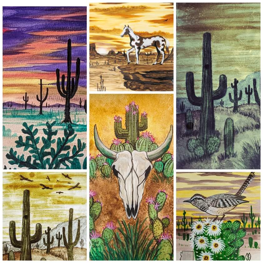 May 10th is National Cactus Day. Here are some of my paintings with cactus.    redbubble.com/shop/ap/157116…
#mattstarrfineart #artistic #gift #giftideas #tshirts #homedecor #cactus #cacti #plant #desert #arizonia #horse #skull #skulls #sunset #birds #sunrise #landscape #succulent