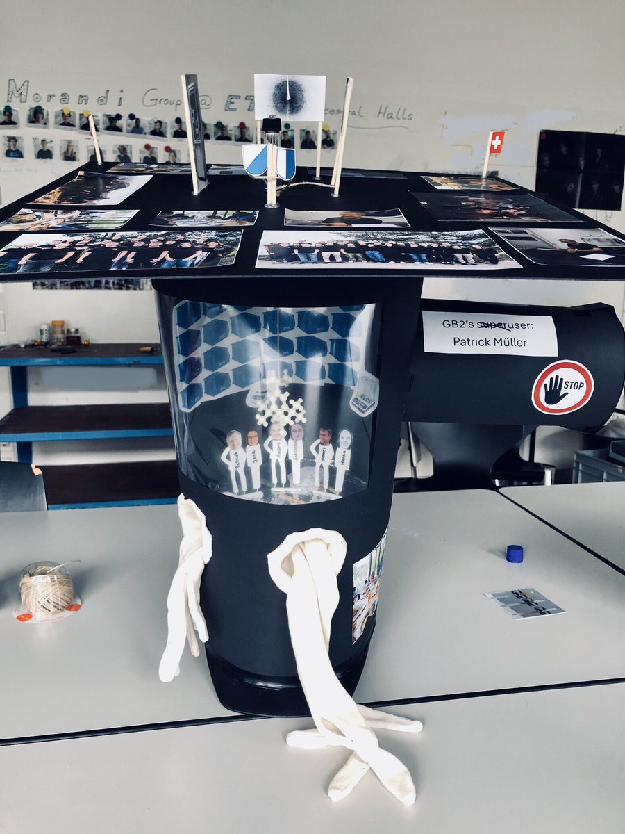 Crafted my first #PhDhat 🎓last week together with my labmates from the @morandilab🧑‍🎨 @ETH 

And yes, it’s a #glovebox, complete with its gloves and antichamber🤩

#PostDocVoice #chemtwitter #RealTimeChem