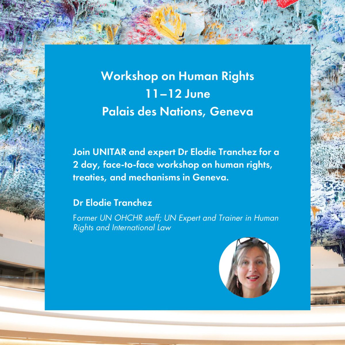 Apply for our face-to-face workshop on Human Rights, led by Dr Elodie Tranchez in Geneva, by 18 May: event.unitar.org/full-catalog/w…  #HumanRights #Geneva #UnitedNations