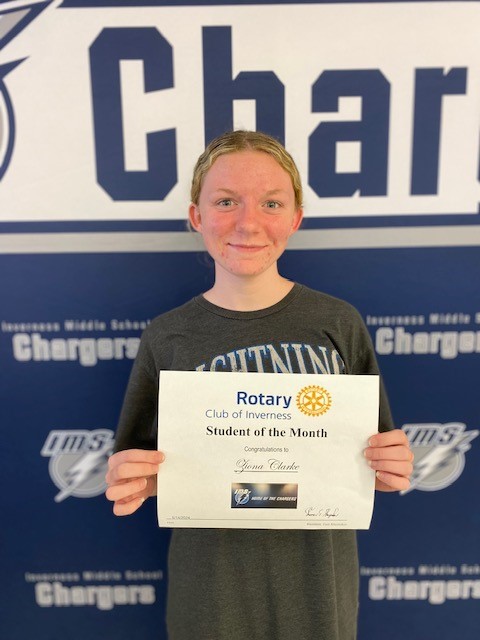 Congratulations to our May Rotary Student of the Month - Ziona Clarke!! #charged4success #gochargers @imscharger