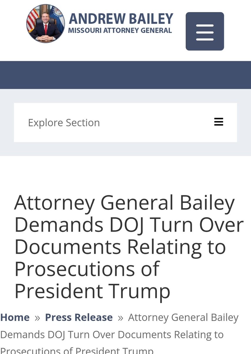 Missouri AG Andrew Bailey is demanding the DOJ turn over its communications between Manhattan DA Alvin Bragg, New York AG Leticia James, and Fulton County DA Fani Willis. 

Bailey claims to have reason to believe Biden’s “corrupt DOJ is the HQ of the illicit prosecutions against