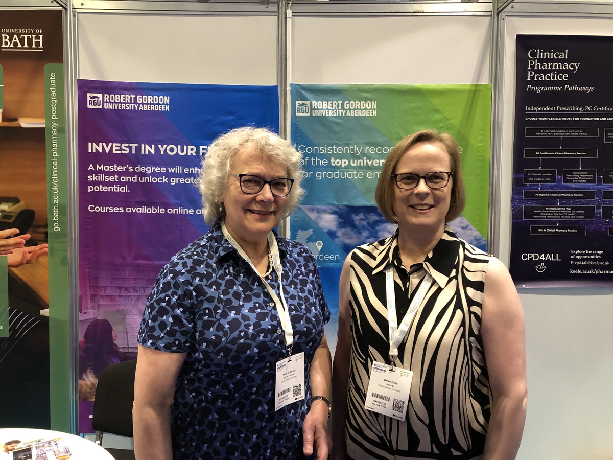 Dr Trudi McIntosh & Gwen Gray are flying the flag for RGU Pharmacy at the Clinical Pharmacy Congress held at the ExCel, London 10-14 May 2024. This a great professional networking & recruitment opportunity. View here excel.london/whats-on/clini…