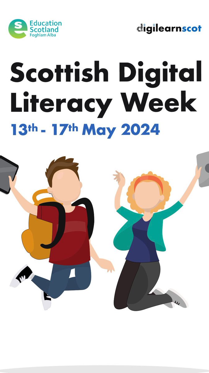 Join @digilearnscot @EducationScot for digital literacy week next week! A host of live lessons in the mornings and professional learning after school! blogs.glowscotland.org.uk/glowblogs/digi…