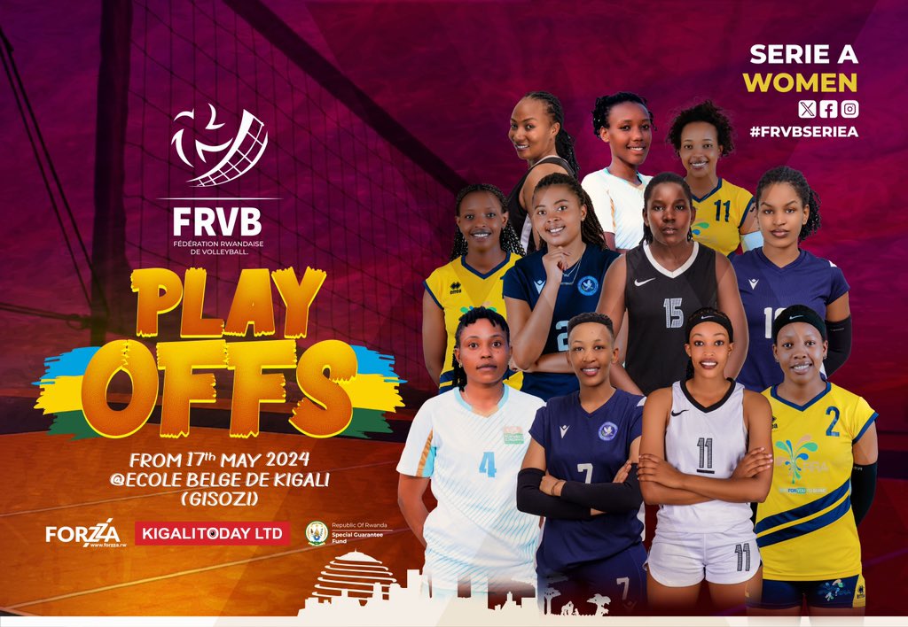 🚨Yee..Yee The Rwanda Volleyball First Div’s Playoffs 2024 are finally here! Starting May 17th at Ecole Belge de Kigali (Gisozi). The Big Four regular season finalists men and women will lock horns. Then… Who Will Ask For Water? 😜 #KTSports