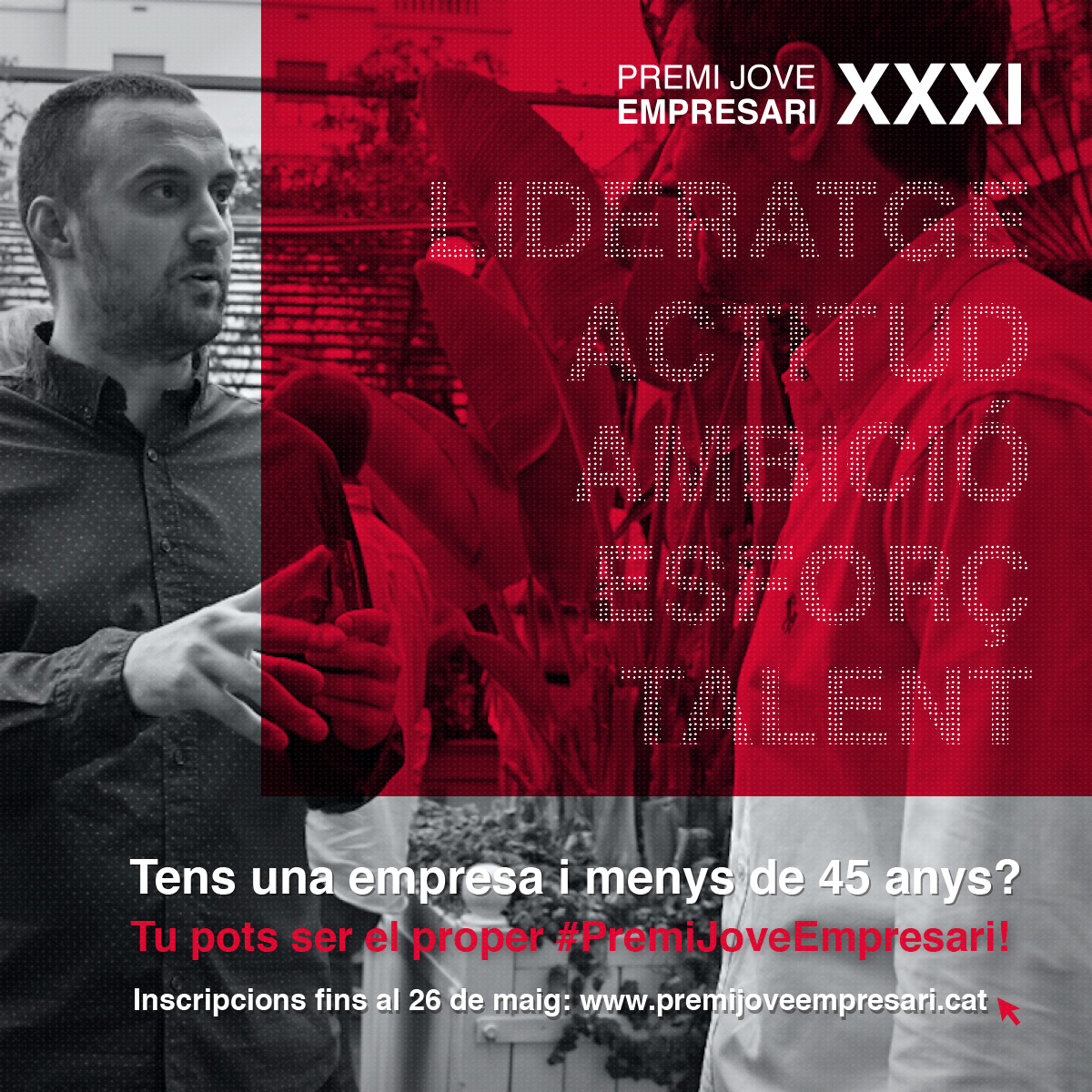 AIJEC's tweet photo. Busquem al millor jove empresari/a de l'any ‼️

Si tens entre 18 i 45 anys i un projecte empresarial en creixement, et BUSQUEM A TU! 🫵

Consulta les categories a les que pots optar i participa al #PremiJoveEmpresari.

🗓️Tens temps fins el 26 de maig!

https://t.co/pwyUEUB0Sq https://t.co/pekNK5C9rt
