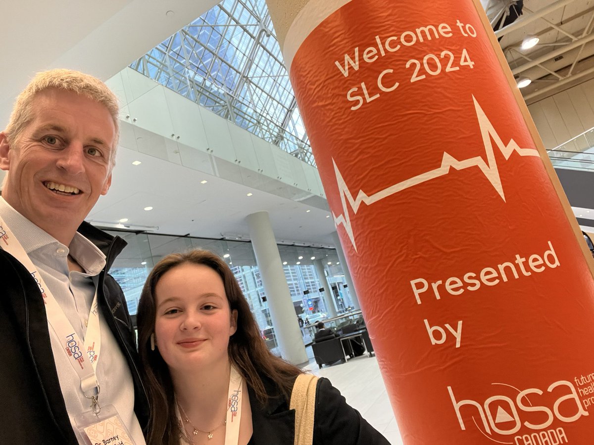 Well this is a fun first…!! Dad - daughter conference attendance! Health Occupation Students of America #HOSA - hopefully inspiring future generations of medics on #worldPICUawarenessday too!  #pedsicu #toronto @SCS_Clementines