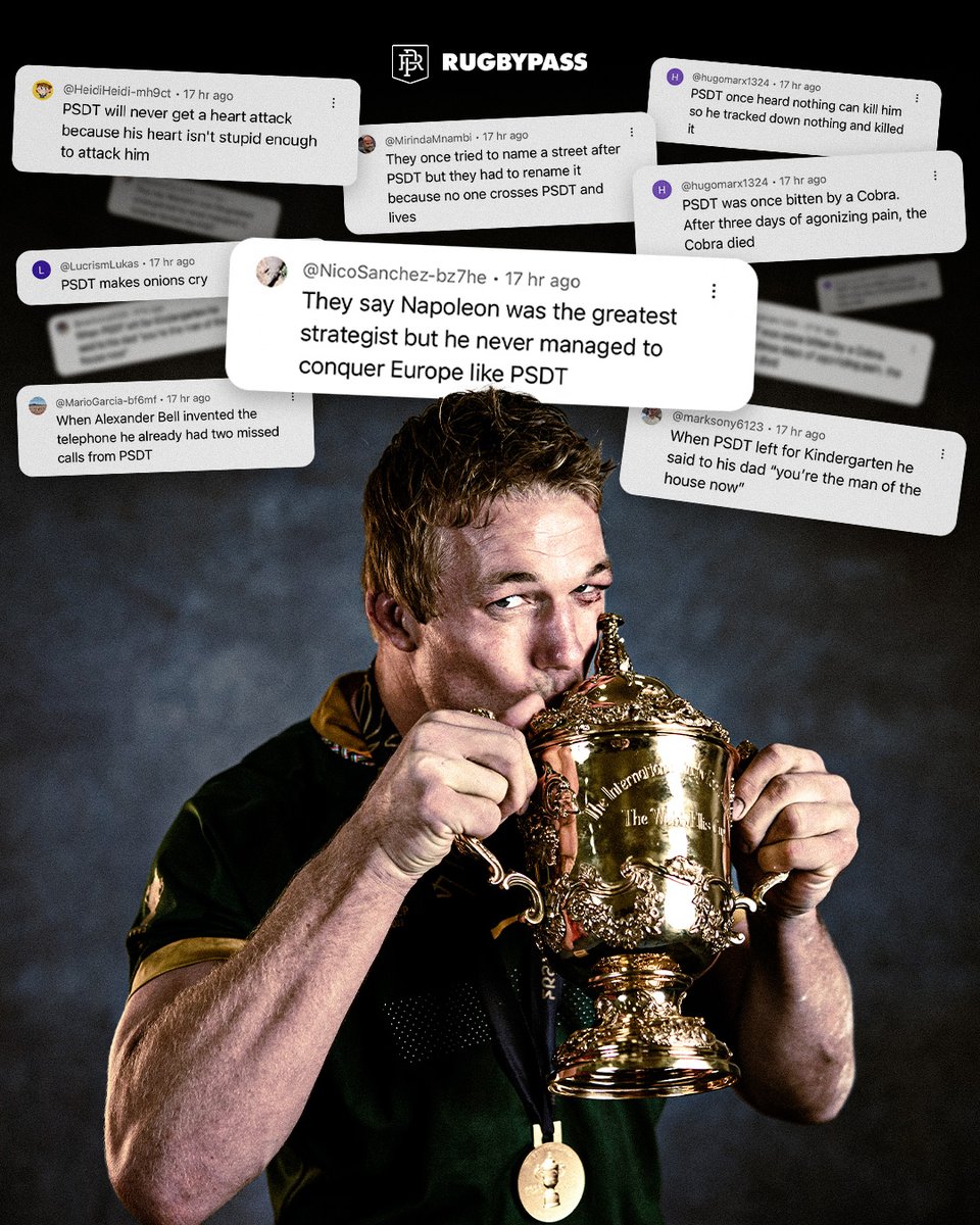 These responses to Pieter-Steph's walk and talk have us dying 🤣 

Check the episode out on RPTV now for free 📺 

#rugby #Springboks #BigJimPSDT