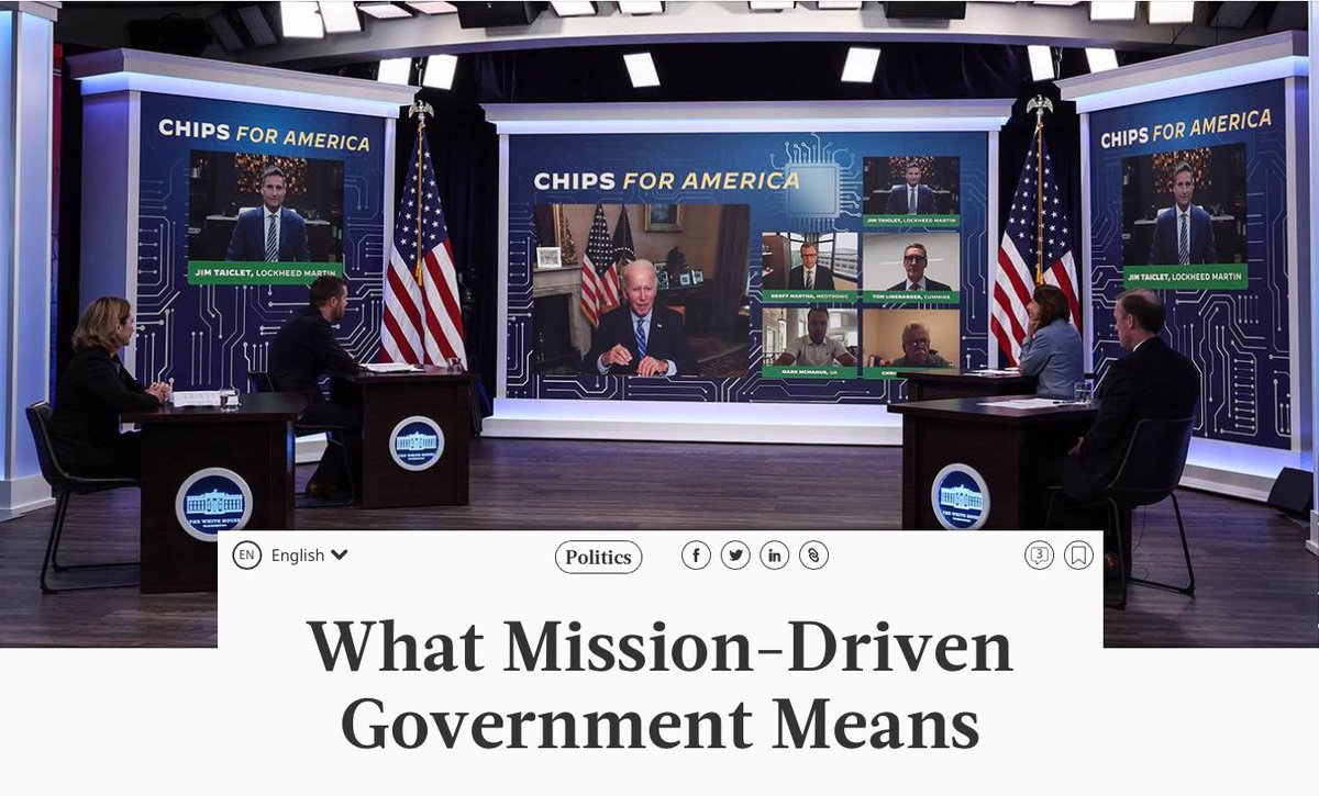 There is no one right way to shape a mission-driven government, but this shift does call for fundamental changes to policy tools, institutional design & ways of working in government. Read more in my latest @ProSyn op ed with @RainerKattel ⬇️ project-syndicate.org/commentary/mis…