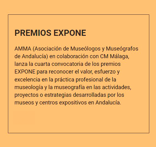 🔴Últimos días para recibir #Inscripciones para participar en los 'Premios EXPONE a las buenas prácticas e Innovación en Museos y Exposiciones' que convoca @ammaasociacion.  ℹ️ cmmalaga.fycma.com/premios-expone/  #tech #CMMálaga