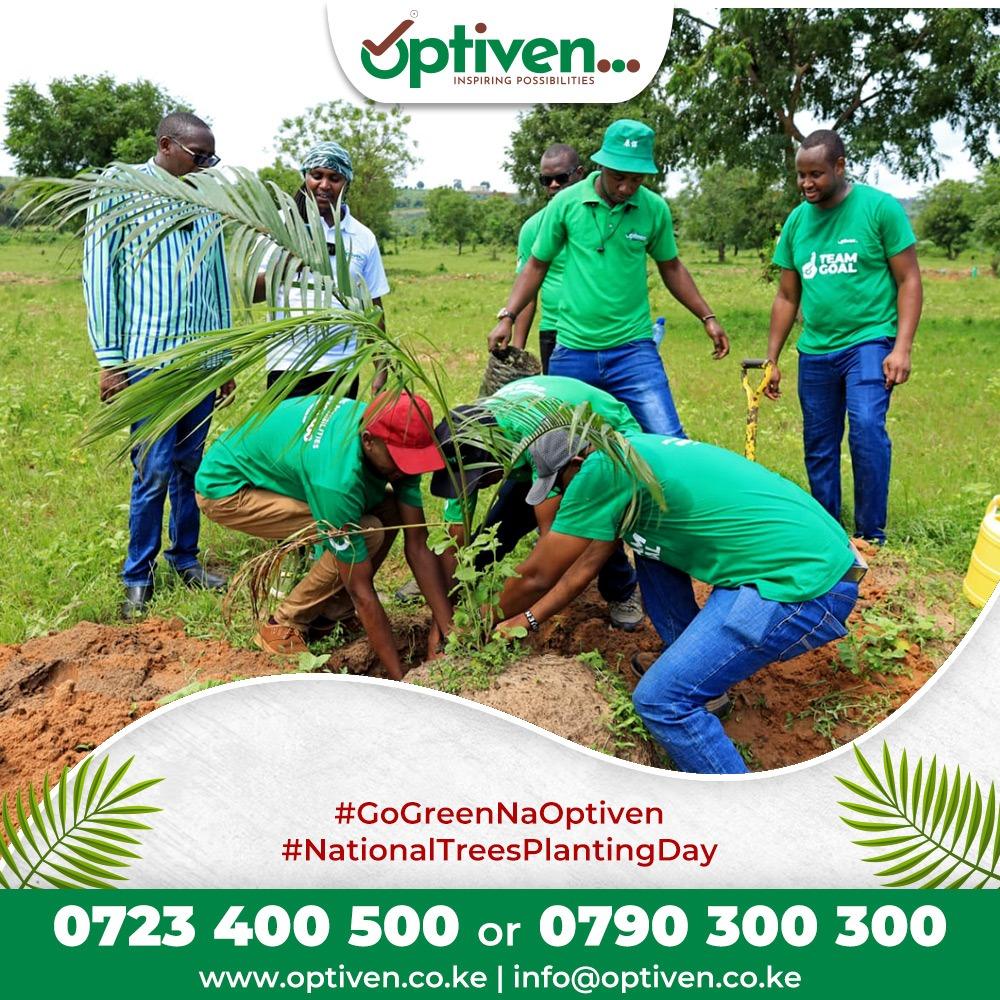 Today marks National Tree Planting Day! Optiven invites you to join hands in creating a sustainable future by planting trees #GoGreenNaOptiven #NationalTreePlantingDay
