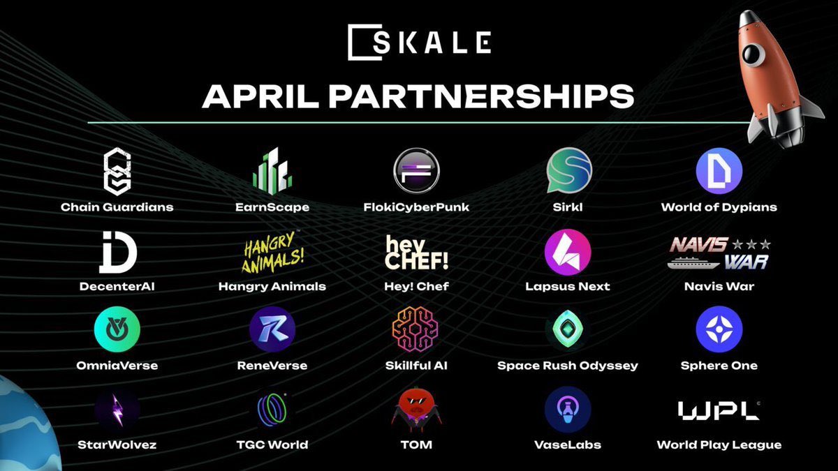 From dApps to AI innovations, April showcased @SkaleNetwork's unstoppable momentum. With 5 new dApps and 15 pioneering projects onboard, including AI initiatives, May is poised to be transformative. Let's shape the future together! 🌟 #SKALE #AI