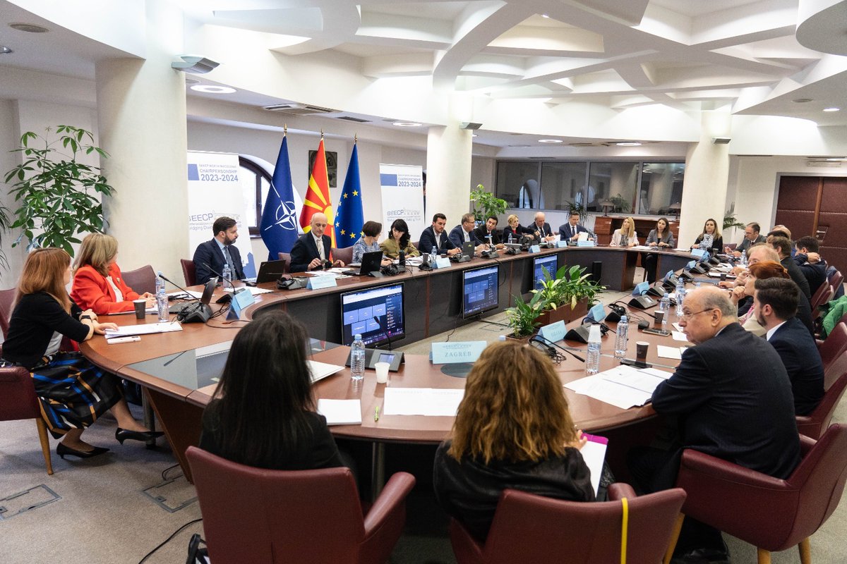 Today, we hosted the 3rd political directors' meeting of the SEECP, with reps from #RCC & #EU, discussing RCC Secretary General election and the Joint Declaration draft ahead of our SEECP Chairpersonship. “Bridging divisions, building trust”. #NorthMacedonia #SEECP