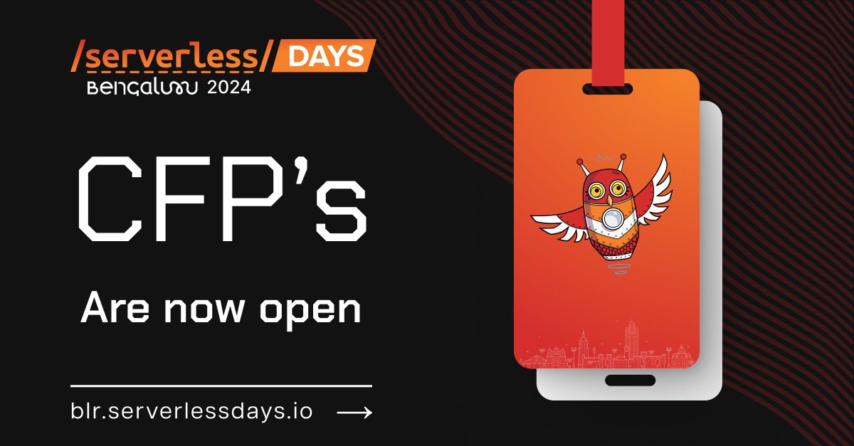 Submit your CfPs now for #ServerlessDaysBangalore 2024! 

👉 bit.ly/3V4kgU9 👈 

Join us for a day of networking, discussions, and learning. Stay tuned for more updates!

#BangaloreTech #TechConferences #TechEvents #BangaloreEvents #TechFriday #Serverless