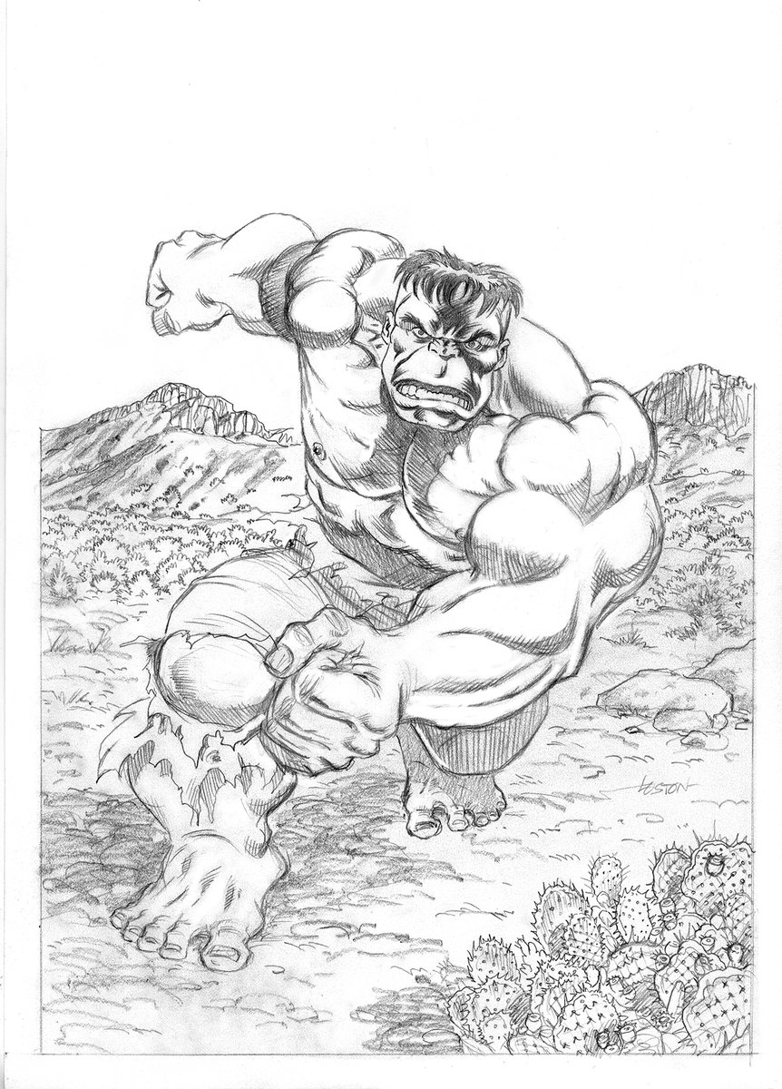 #Hulk #IncredibleHulk #JackKirby #StanLee #MarvelComics Pencils from a 2012 Hulk commission. 'Hulk SMASH!!'