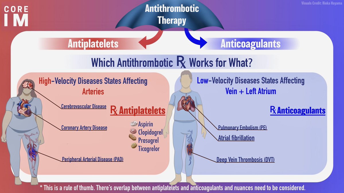 ⚠️ Dual antiplatelet therapy (DAPT) involves the use of aspirin 81 mg plus a P2Y12 inhibitor (clopidogrel, prasugrel, ticagrelor) to lower the risk for ischemic events in patients with coronary artery disease (CAD)

#MedEd #MedX #MedTwitter #CardioEd #CardioTwitter #ClinicalPearl