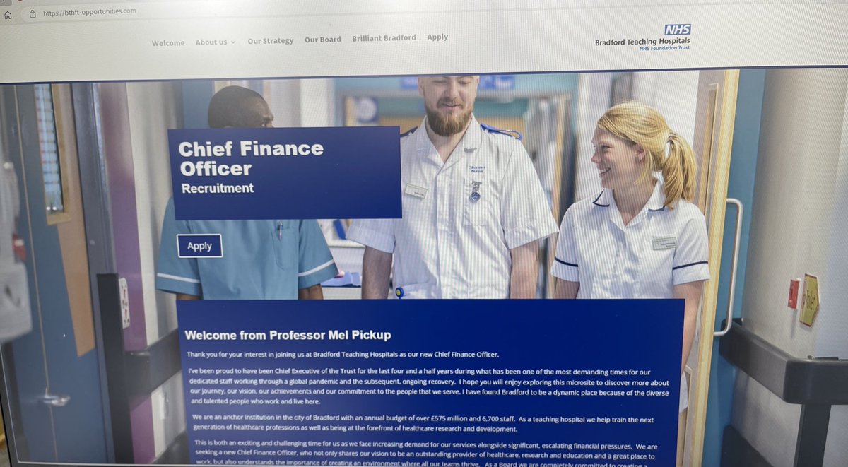 Shout out to the NHS finance community, aspiring deputy CFOs established CFOs looking for their next move.We’re looking to recruit our next CFO. #WeCare #WeValue #WAreOneTeam if you want to be part of that @BTHFT⁩ team then check this out bthft-opportunities.com 👇👇👇