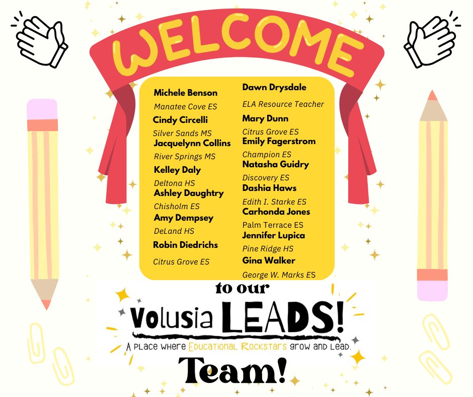 Please give a warm welcome to our NEW VolusiaLEADS! Team Members!
#EducationalRockstars
#TeachingMatters
#RelationshipsMatter