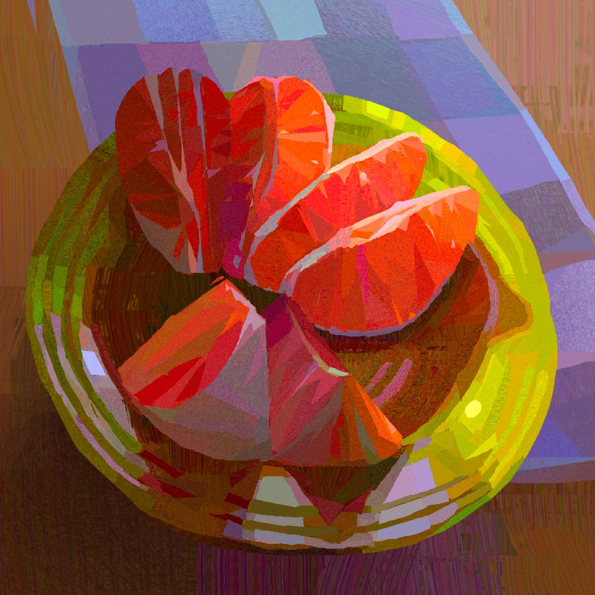 Continuing after #pleinairpril with #heavypaint, riding the wave. #pomelo