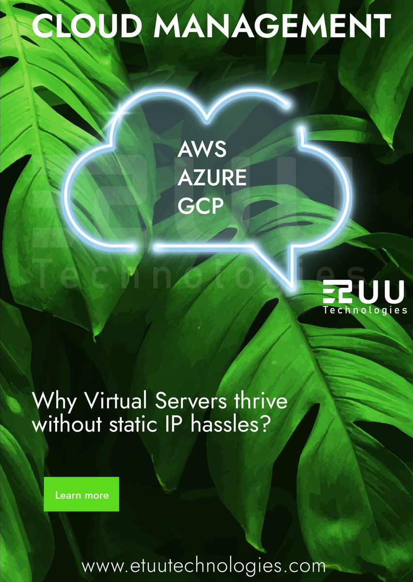 Power of AWS Cloud: Why Virtual Servers Thrive Without Static IP Hassles Say goodbye to static IP woes and embrace a future where virtual servers thrive in the dynamic embrace of cloud @awscloud @googlecloud @AzureSupport @Azure #CloudComputing etuutechnologies.com/power-of-aws-c…