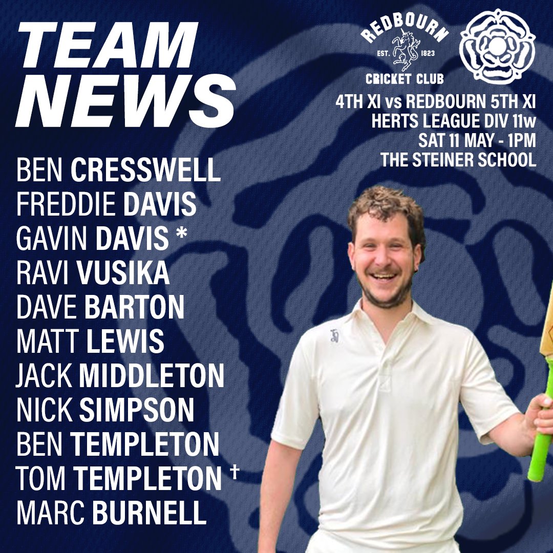 𝗧𝗘𝗔𝗠 𝗡𝗘𝗪𝗦

Here is how your Kings Langley CC sides will lineup for the opening games of the 2024 @hertspremiercl season!

Go well gents!