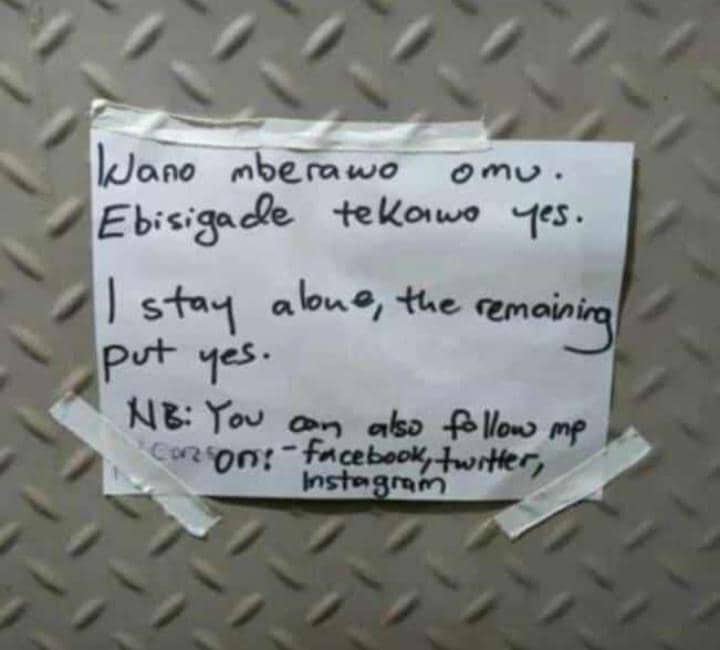 What @ElvinTuribamwe left at his home for the enumerators 😂😂 #Census2024
