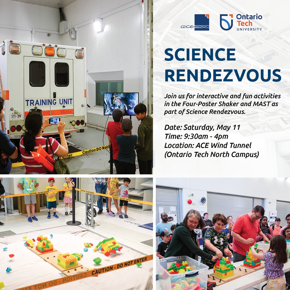🔬 Ontario Tech University's ACE Core Research Facility is thrilled to dive back into Science Rendezvous, opening our doors to local youth on May 11th for a celebration of science! Join us as we spark curiosity and inspire the next generation of innovators.
#ACE #OntarioTech