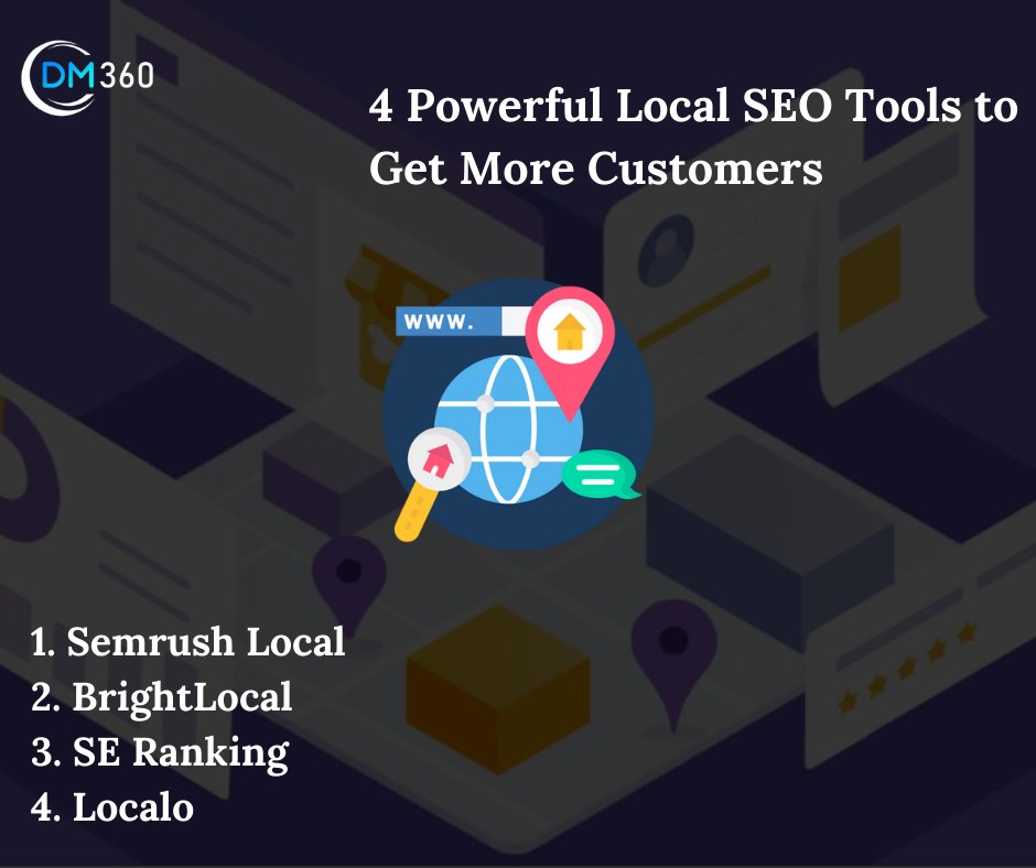 DM360chicago's tweet image. 4 Powerful Local SEO Tools to Get More Customers 

1. Semrush Local
2. BrightLocal
3. SE Ranking
4. Localo 

#digitalmarketing360 #SEO #localseotools #tools  #google #semrush #bright #SEranking #Localo