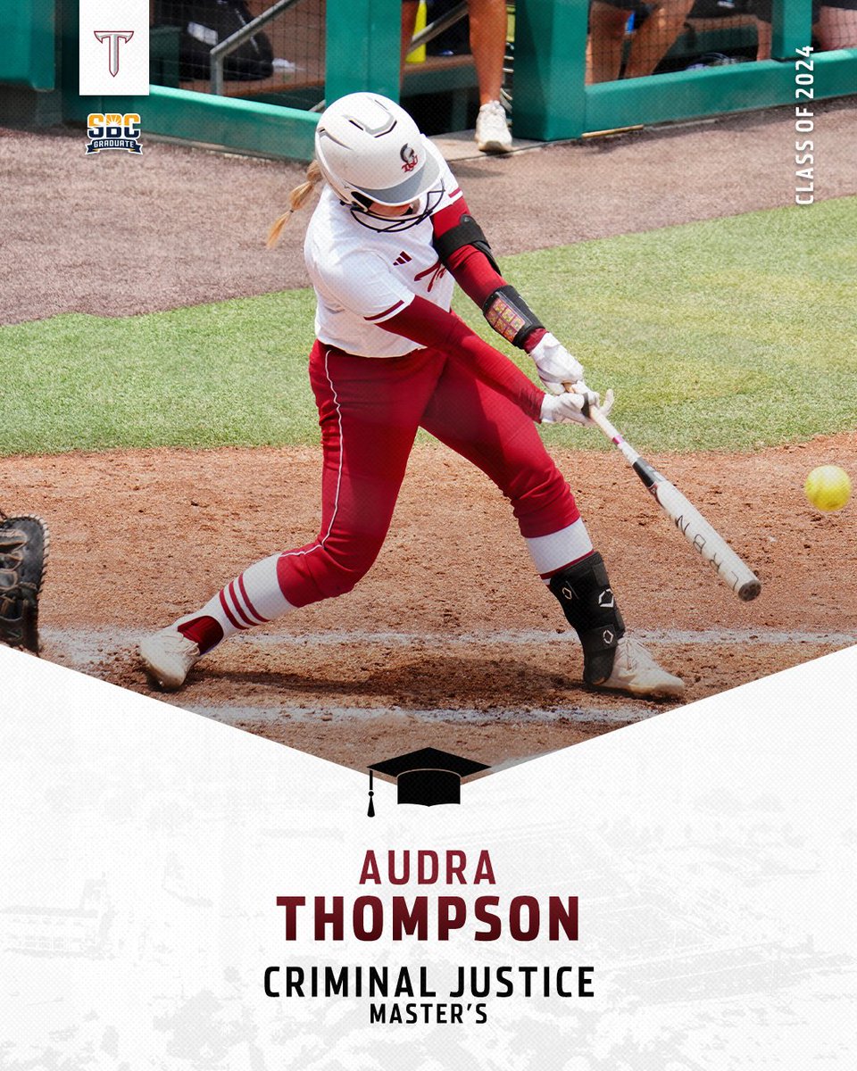One degree smarter 🤓 Congratulations Audra Thompson on earning your Master's degree in Criminal Justice! #E³ | #OneTROY ⚔️🥎