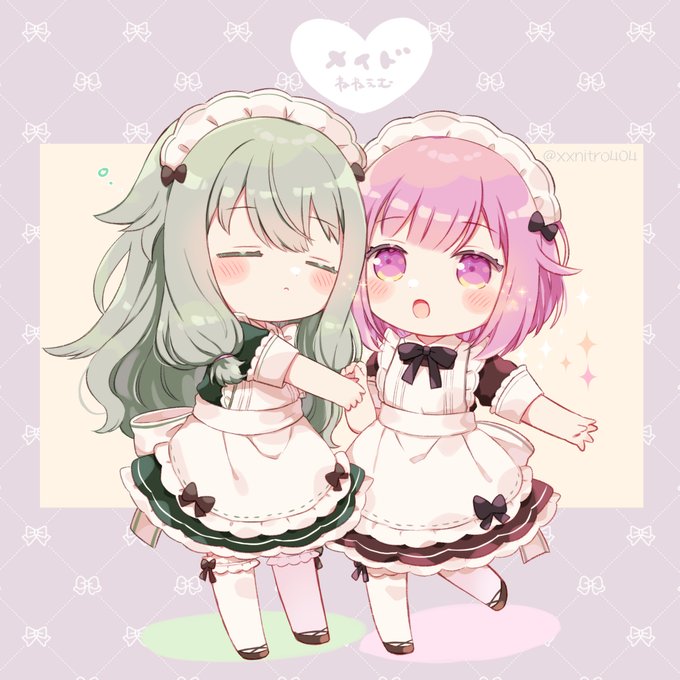 草薙寧々 ,鳳えむ 「メイドねねえむちゃん#prsk_FA 」|にとろ